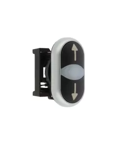 Eaton M22-ddl-s-x7/x7 illuminated double push button, spring-loaded, black/black, with arrows