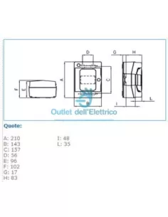 Hager B06521 Centralino parete grigio Ip65 4 moduli 2