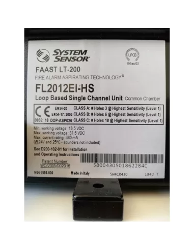 Notifier fl2012ei-hs loop based single channel double knock