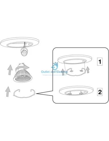 Ideal Lux 083117 Jazz fixe encastré blanc