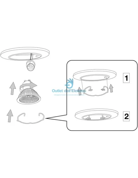 Ideal Lux 083117 Jazz fixe encastré blanc