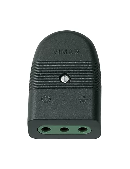 Vimar 01023 2P T 10A P11 Axial Black Socket