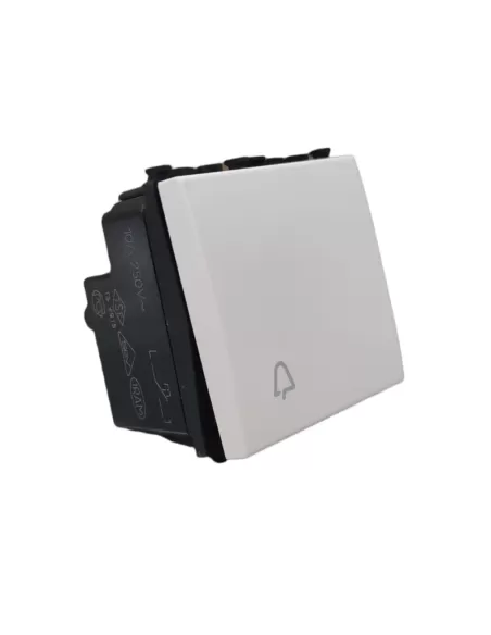 Vimar 20008.2.C.B Pulsante 1P No 10A Campanello 2 Moduli Bianco