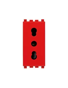 Vimar 20203.R 2P T 16A Two-Way Dual-Push Socket Red
