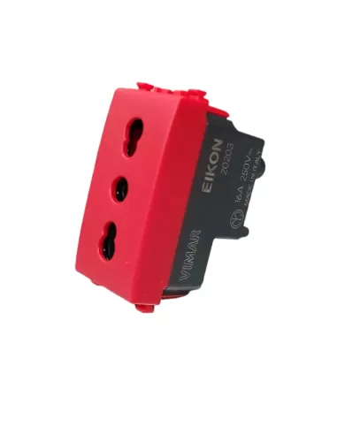 Vimar 20203.R Prise Bypass Bivalente 2P T 16A Rouge