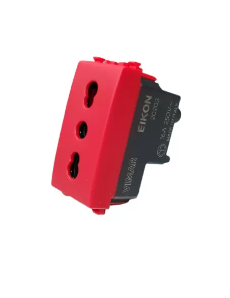 Vimar 20203.R Toma Bypass Bivalente 2P T 16A Rojo