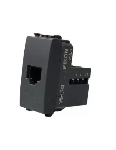 Vimar 20321 RJ12 6/6 Socket Grey