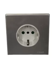 Vimar 08614 2P T 16A Schuko P30 Socket Aluminum Plate Round Box D 65