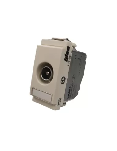 Vimar 17066.01.B Idea Narrow Module Direct TV-RD-Sat Socket 1Db Male White compatible only with 2-module supports