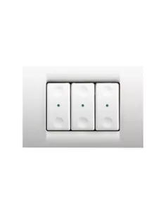 Gewiss 3-channel radio frequency push-button panel, cloud white plate, gw20893 system, white