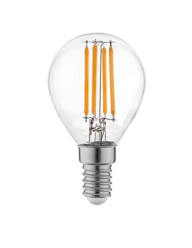 Duralamp lfp454 lampadina deco led a filamento sfera 4w e14 2700k trasparente luce calda
