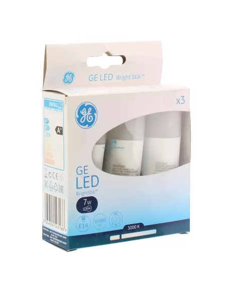 Ge Lighting 93047281 Led 7/stik/830/100-240/e14/f lampada led tubolare e14 7w 3000°k (box 3 pcs)