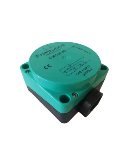 Pepperl fuchs cj40-fp-a2-p1 sensore capacitivo sn 40mm 10  60vdc pnp 4 fili ip65