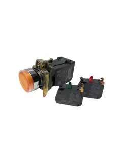Schneider yellow illuminated push button xb4bw3535