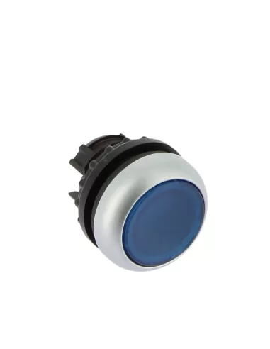 Eaton 216931 m22-dl-b blue illuminated push button with ring nut