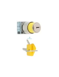 Siemens 3sb35003bk01 yellow key selector switch omr metal 2 positions with return to 0