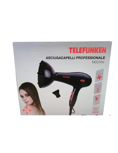 Telefunken m03784 asciugacapelli profession 2000w c//diffusore 3vel