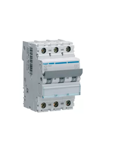 Hager ncn310a interruttore automatico magnetotermico  3p 3 poli 3x10a 10 ka curva c 3 moduli din