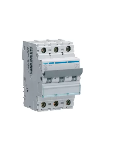 Hager ncn316a interruttore automatico magnetotermico  3p 3 poli 3x16a 10 ka curva c 3 moduli din