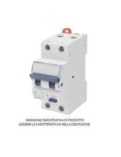 Gewiss interruttore differenziale magnetotermico 2p c13 30ma 0,03 ac 4,5ka gw94031 2 moduli