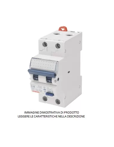Gewiss interruttore differenziale magnetotermico 1p n c20 30ma 0,03 ac 6ka gw94108 2 moduli