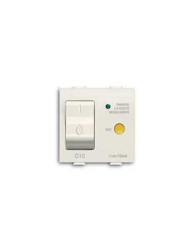 Abb interruttore automatico differenziale 1p n, c, 10a, 30ma 2csk1329ch serie chiara