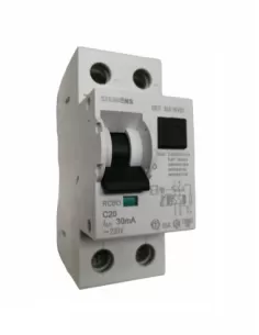 Siemens interruttore magnetotermico differenziale 4500a 1p n c20 ac 30ma 5su13531kv20
