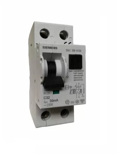 Siemens 5su13561kv32 magnetotermico diff  6ka 1pn c32 ac 30ma 2mod
