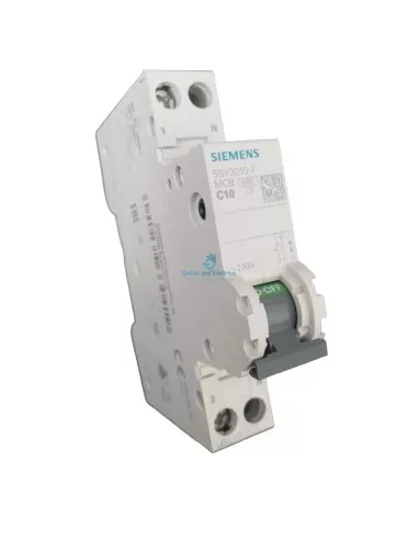 Siemens 5sy30107 interruttore magnetotermico 1p+n curva c 10a 4,5ka 1 modulo