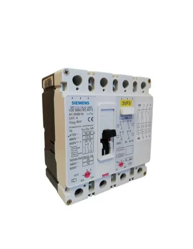 Siemens 3vf31121hl410aa0 circuit breaker aut 4x50a 40-50a 415v 40ka protected neutral