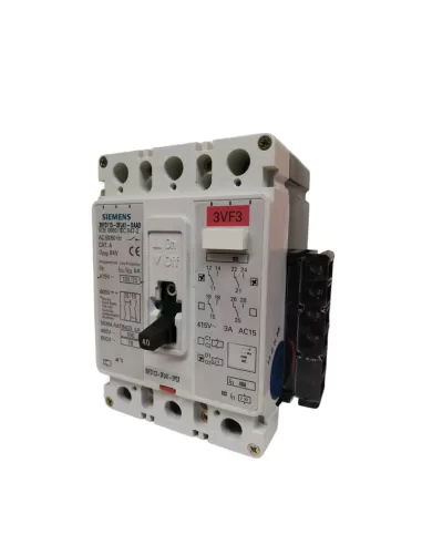 Siemens 3vf31133fj412pc2 inter aut 3x40a 415v 100ka release coil 24vdc 1na 1nc