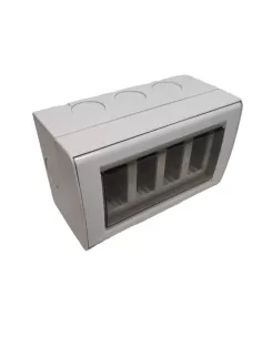 Vimar 13541 IP55 4-Module Enclosure, 8000 Series, Grey, Ral 7035