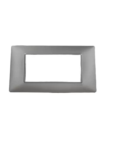 Vimar 14654.20 Placca 4 Moduli Argento Opaco Serie Plana