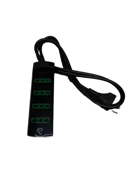 Vimar 00404.C Toma Múltiple 4 Tomas Bypass Bivalentes 10/16A 16A Negro Con Cable