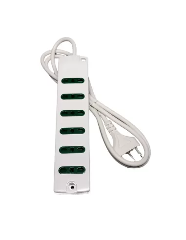 Vimar 00406.CB 6-Way Dual-Push Power Strip 10/16A 16A White with Cable