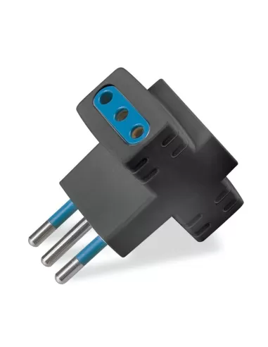 Scame 144 455//n blue adapter 3 outputs 2p t 10a