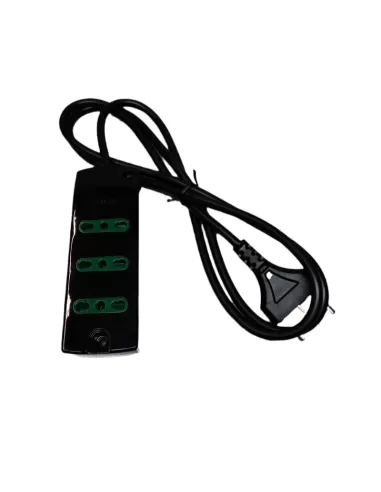 Vimar 00403.C Multiple Socket with Cable 3 Two-Way Sockets 10/16A P17/11 S17 Black
