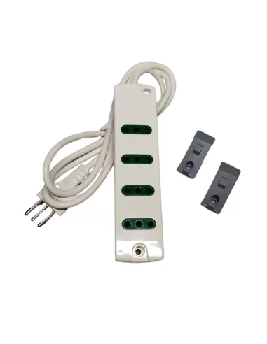 Vimar 00401.CB White Multiple Socket 4 Sockets 10A With Cable