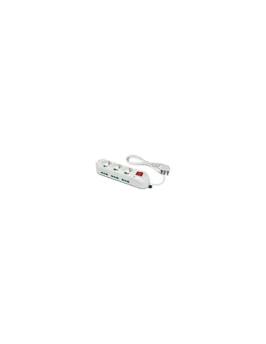 Fanton 42124 white power strip with 3 two-way Italian/German sockets and 6 two-way sockets, with switch cable and 2-pole 16A plu