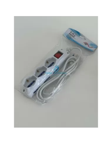 Fai 8041 white power strip with 3 outlets p30 + 6 dual-purpose side outlets with cable and switch