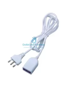 Cfg e236 2-meter linear extension cord, 10A plug, white socket