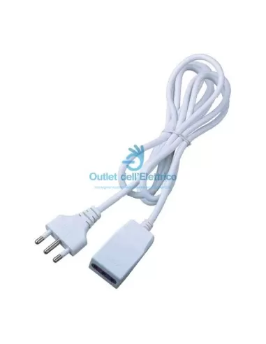 Cfg e240 5 meter linear extension cord, 10A plug, white socket