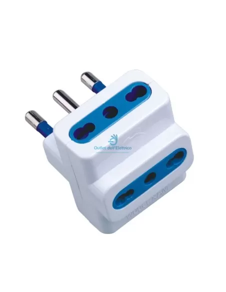 Cfg e269s 16A two-way multiple adapter with 3 sockets, white