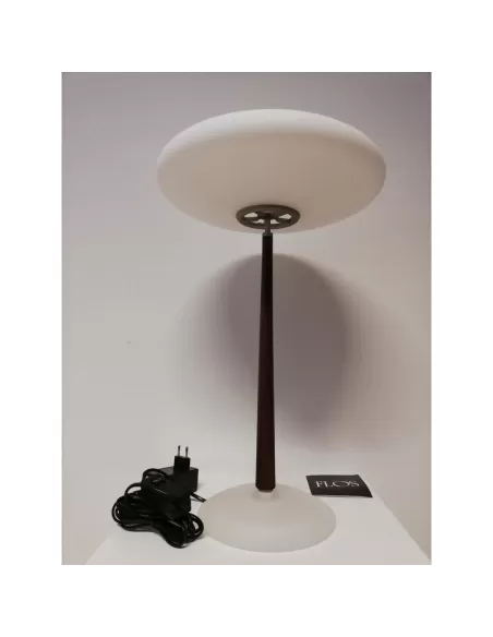 Flos a4570000 pao t2 table lamp 12v 75w g6.35 with wooden stem and satin glass diffuser