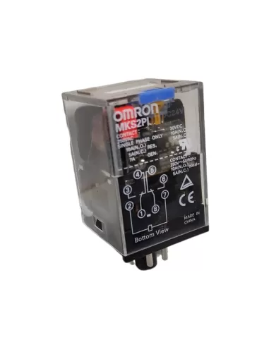 Omron mks2pidc24-23935 relay-2spdt,10a//24dc,octaletestbutton