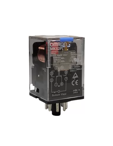 Omron mks2pidc110 relay-2spdt,10a//110dc,octaletestbutton--