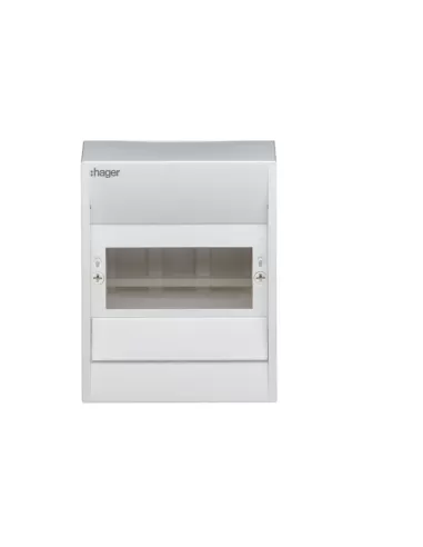 Hager gd106b single-row wall-mounted panel cover - 6 IP20 modules