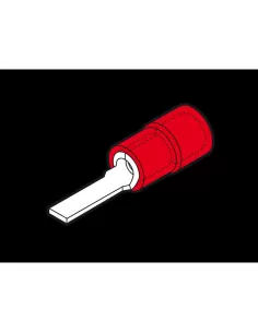 Cembre rf-pp12//19 red flat tip cable lug p 13.2x1.9 in PVC