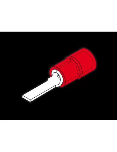 Cembre rf-pp12//19 red flat tip cable lug p 13.2x1.9 in PVC