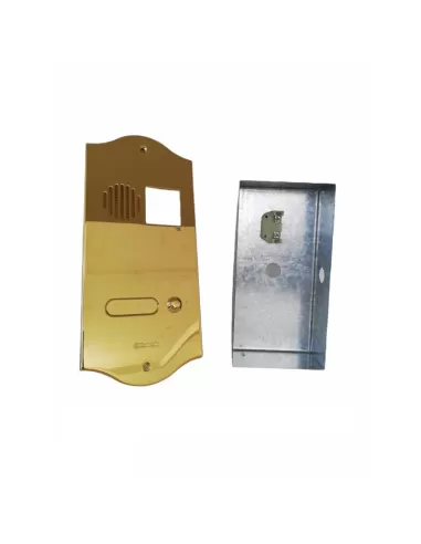 Comelit 3201//f//pw flush-mounted brass push-button panel with 1 button